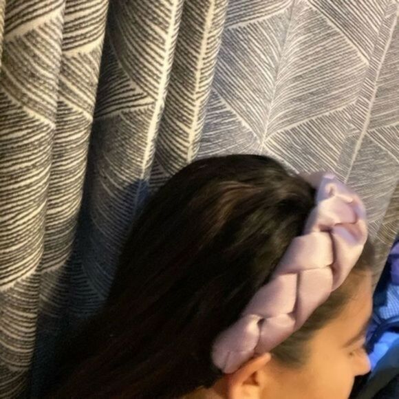 BRAIDED pink satin headband - Picture 6 of 7